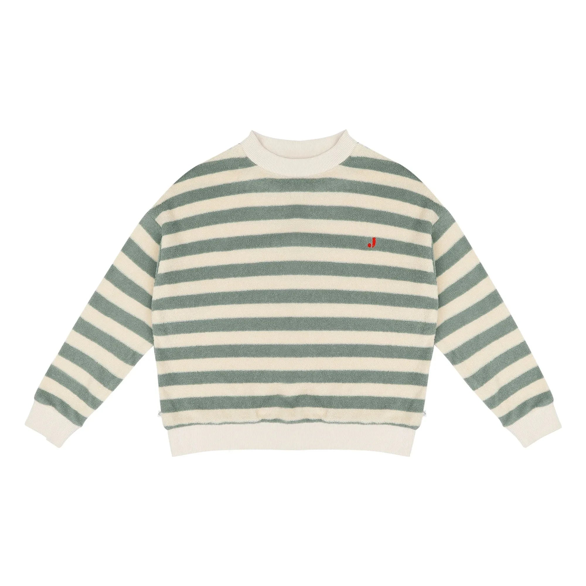 Jenest - Khaki Striped Organic Cotton Sweatshirt | Khaki