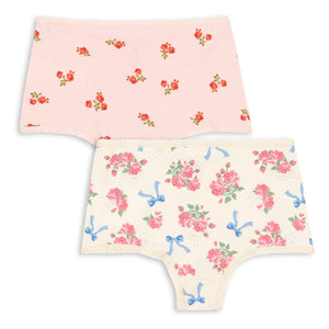 Konges Sløjd - 2-Pack Floral Pattern Organic Cotton Hipster Underwear | Powder Pink