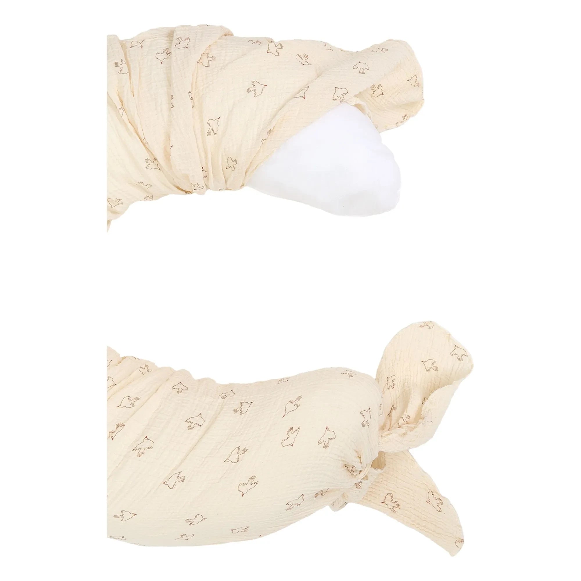 Nobodinoz - Brown Hoshi Birds Maternity Pillow | Beige