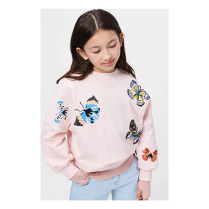 Molo - Marika Butterfly Organic Cotton Sweatshirt | Light Pink