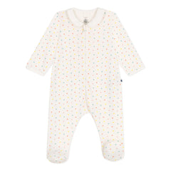 Petit Bateau - Banta Organic Cotton Footed Pajamas | White