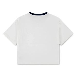 Lacoste - T-shirt with L Contrast Collar Organic Cotton | Off-White