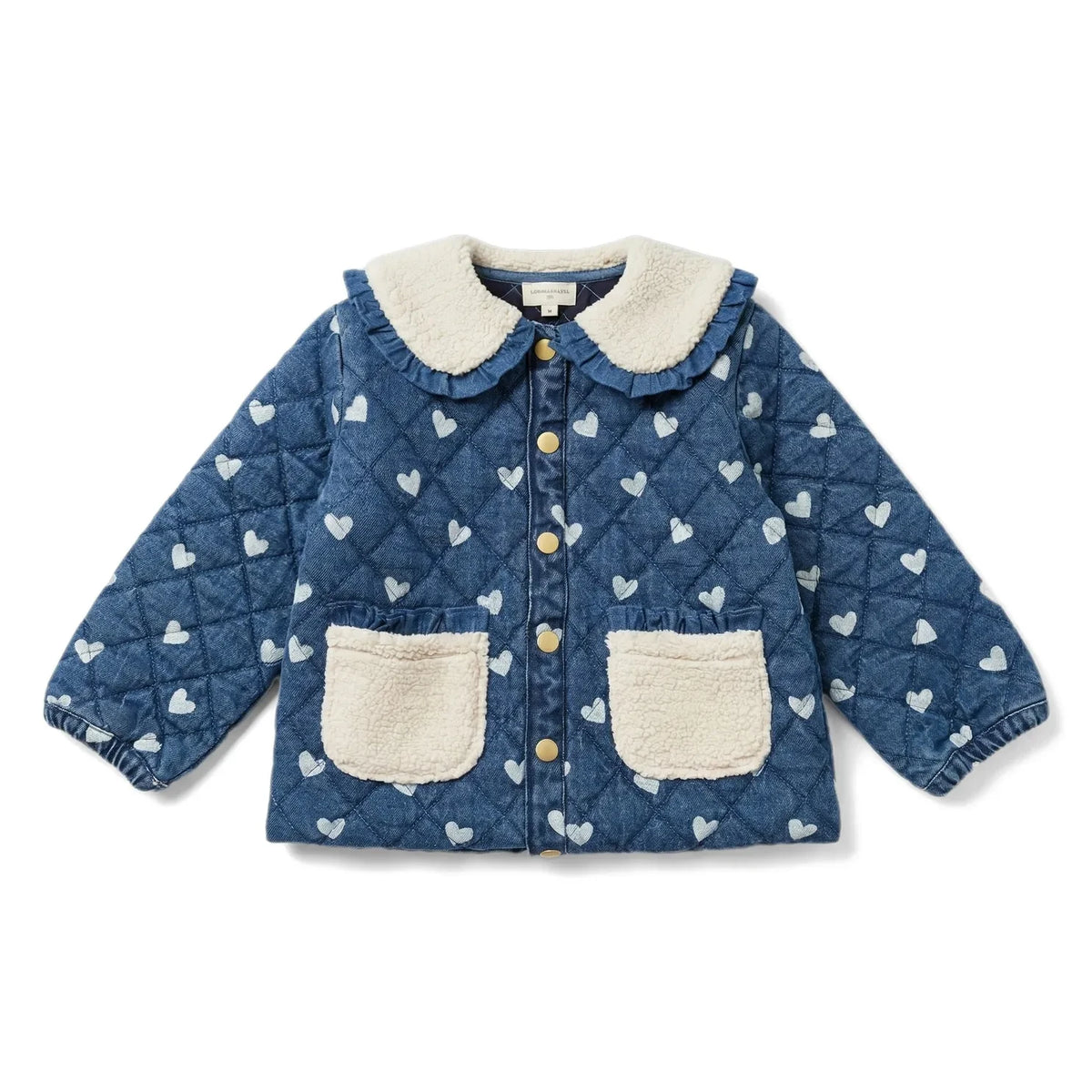 Louis Louise - Carda Hearts Denim Coat | Blue