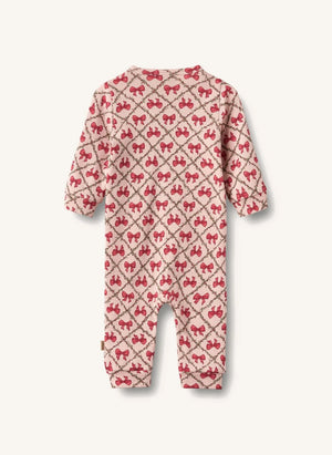 Wheat - Nikola organic cotton knotted romper | Framboise