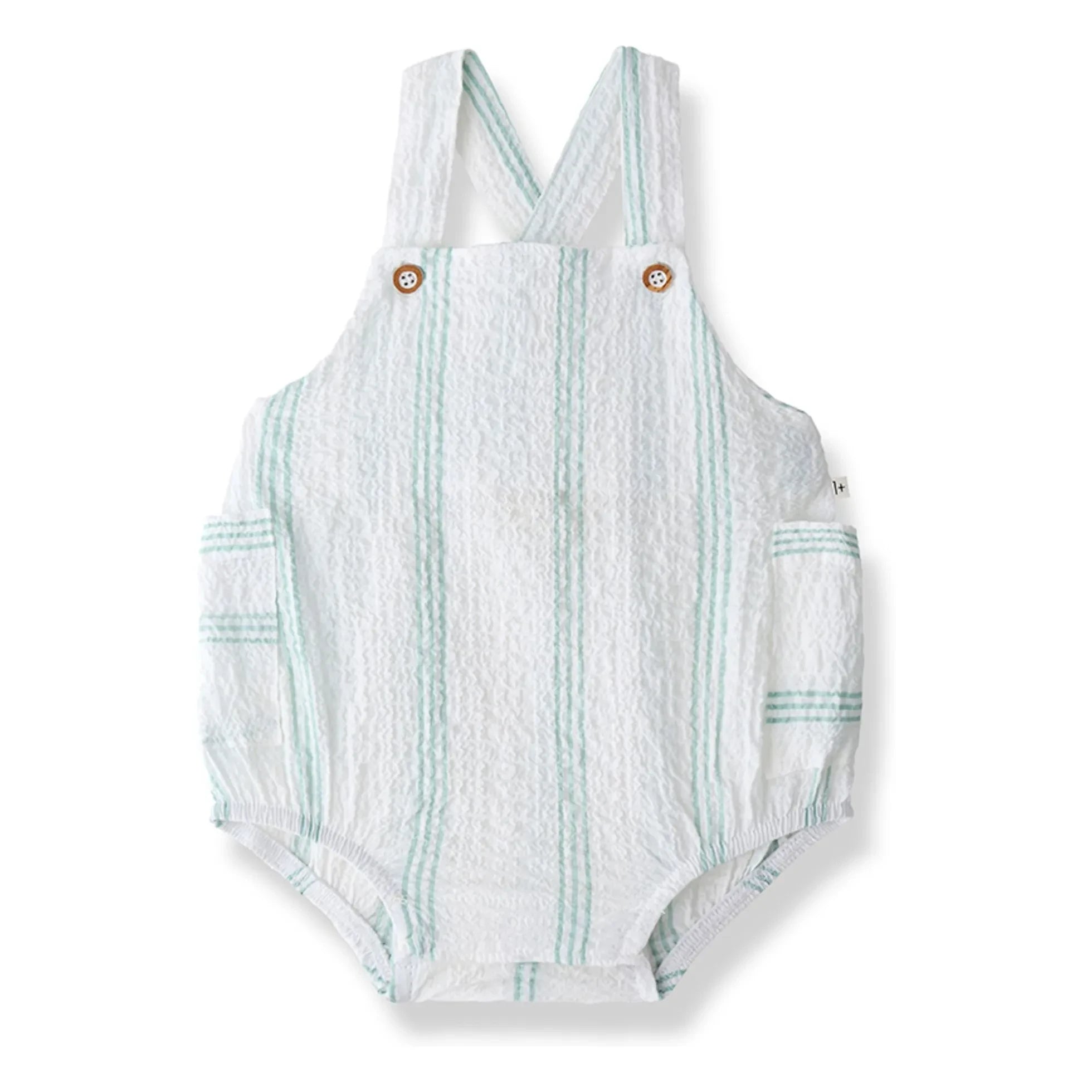 1+ in the family - Striped Portitxol jumpsuit | Almond green