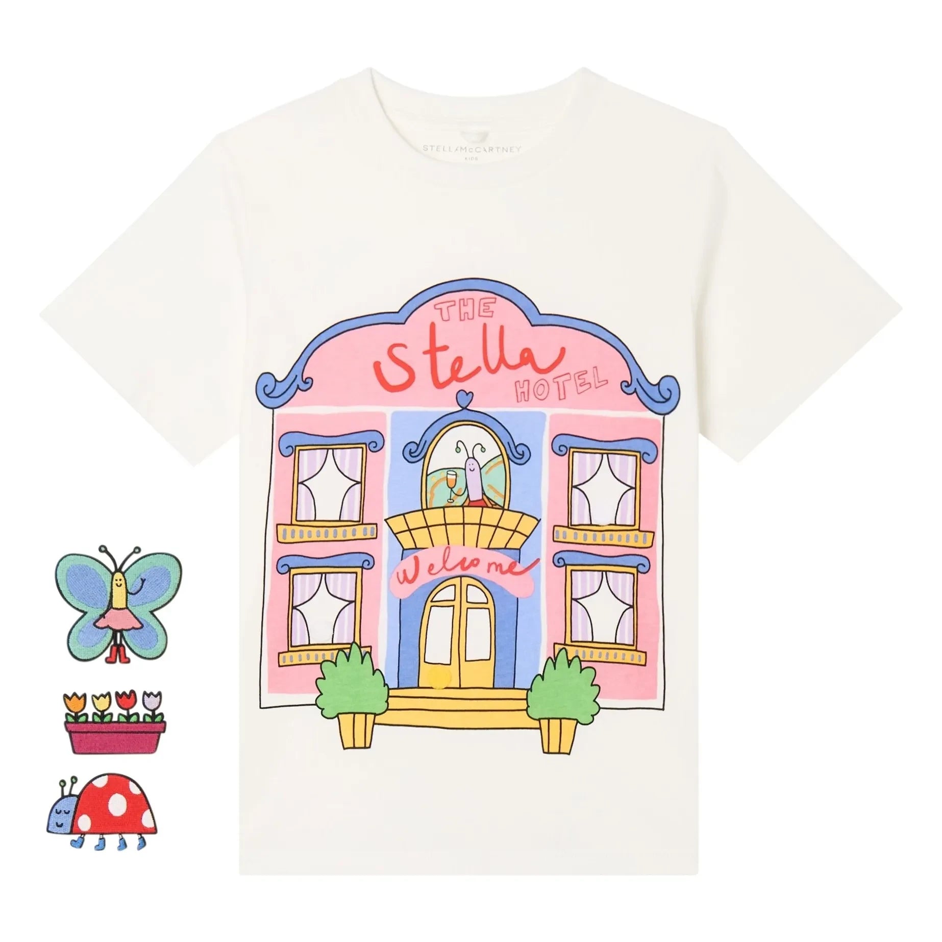 Stella McCartney Kids - T-Shirt Patches in Organic Cotton | Cream