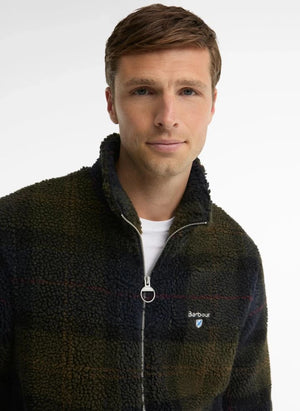 Barbour - Checked Zip Fleece Jacket | Olive