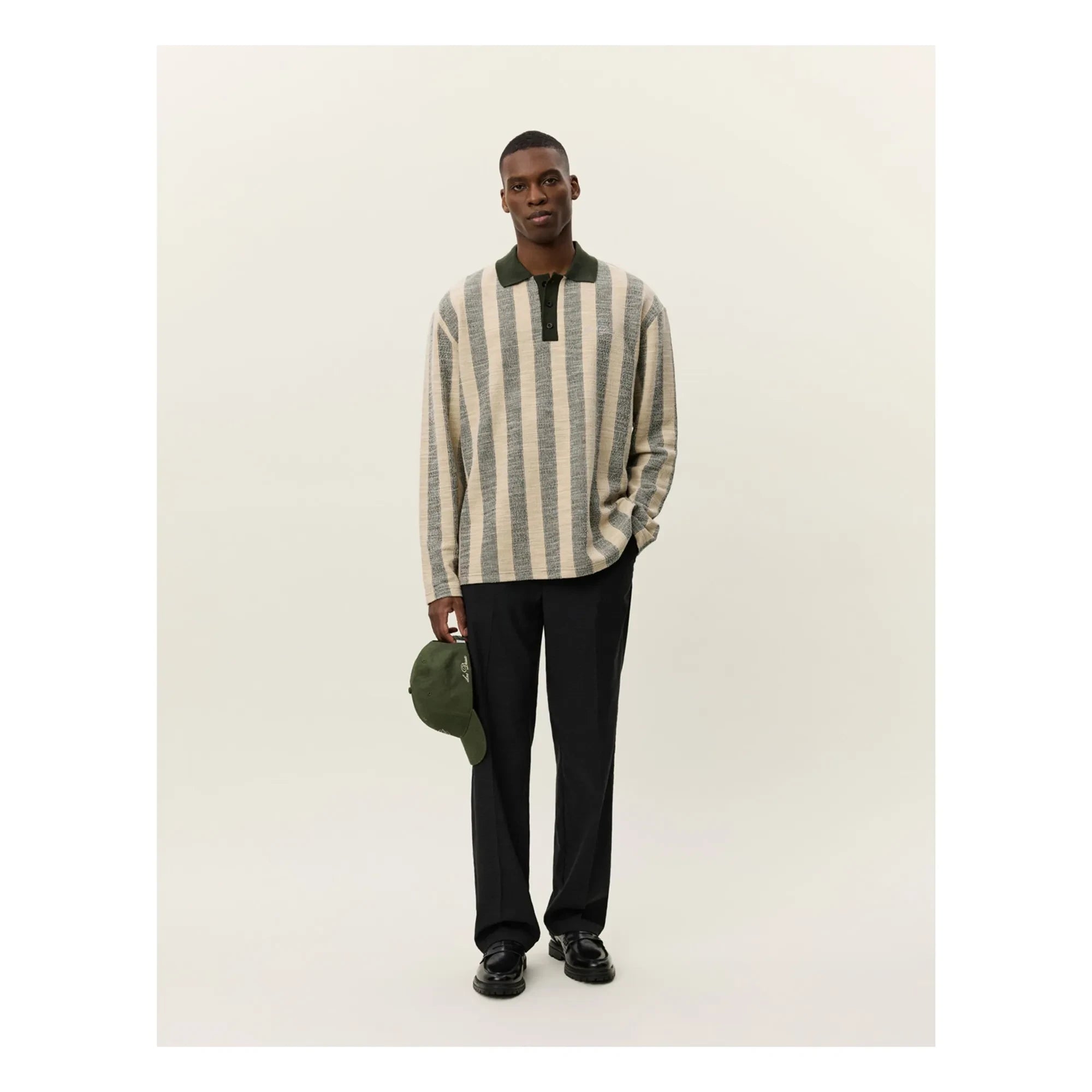 Les Deux - Polo Jacquard Jersey Bowie | Dark Khaki