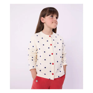 Petit Bateau - Molton Puantiyeli Hırka | Ekru