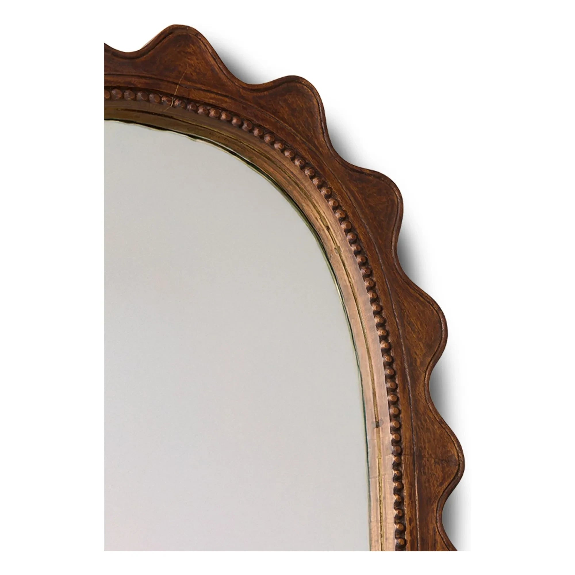 HKliving - Ripple Wooden Mirror | Dark Brown