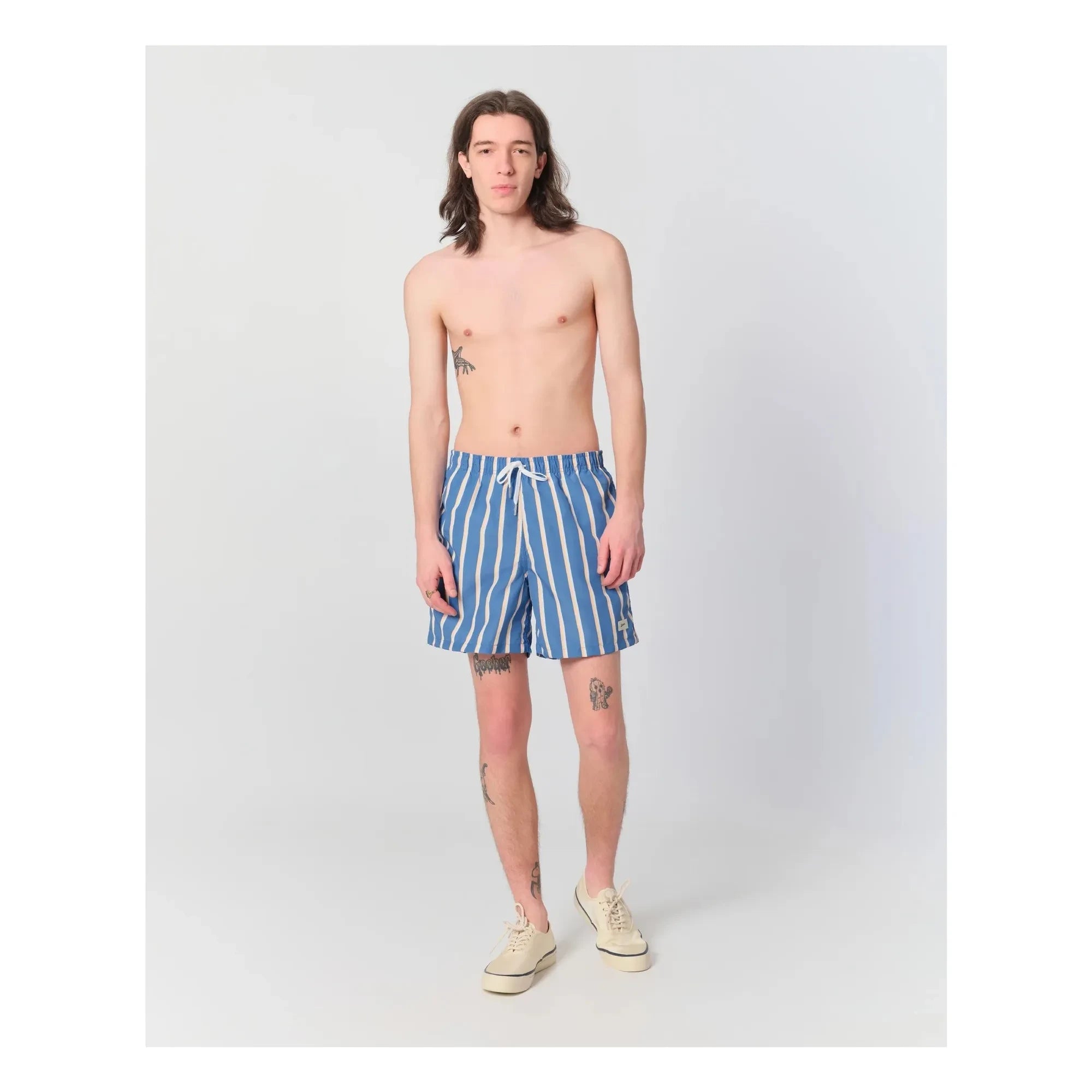 Bather - Striped Swimsuit Shorts | Blue
