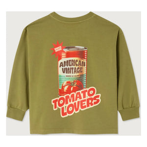 American Vintage - Fizvallay Tomato Lovers Long Sleeve T-Shirt | Light Khaki