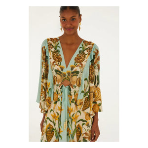 Farm Rio - Marine Garden Sand-Colored Dress | Orange