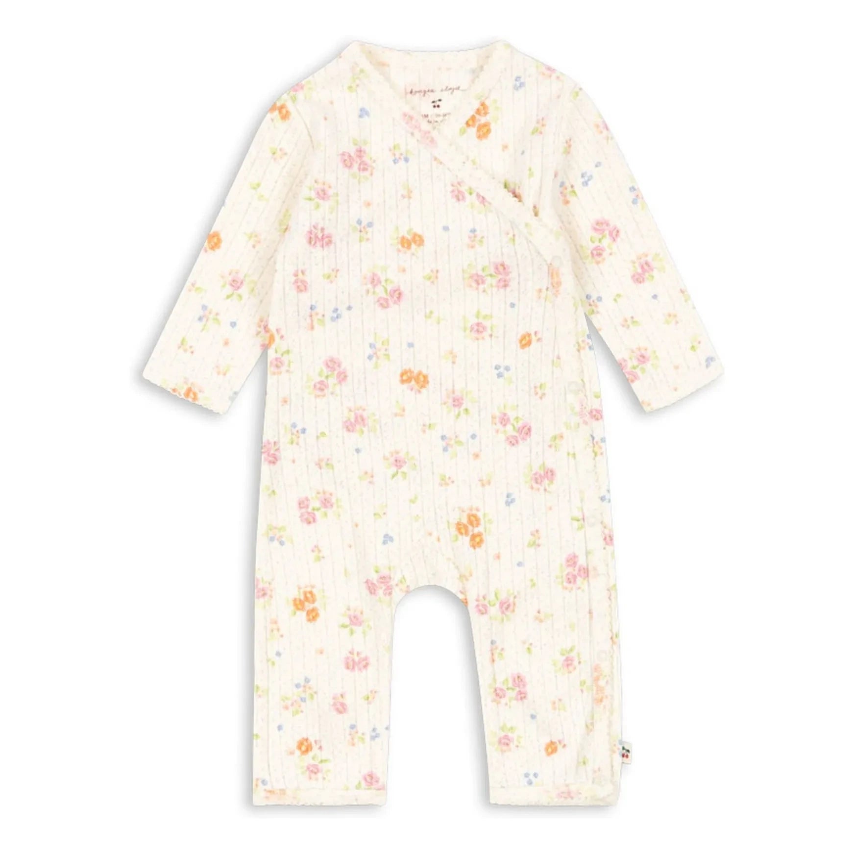 Konges Sløjd - Minnie Floral Pattern Ribbed Organic Cotton Romper | Off-white