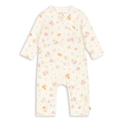 Konges Sløjd - Minnie Floral Pattern Ribbed Organic Cotton Romper | Off-white