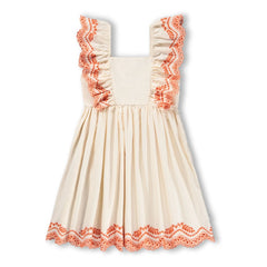 Molo - Clementine Organic Cotton Ruffled Dress | Off-White