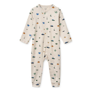 Liewood - Organic Cotton Birk Bateaux Pajamas | Beige