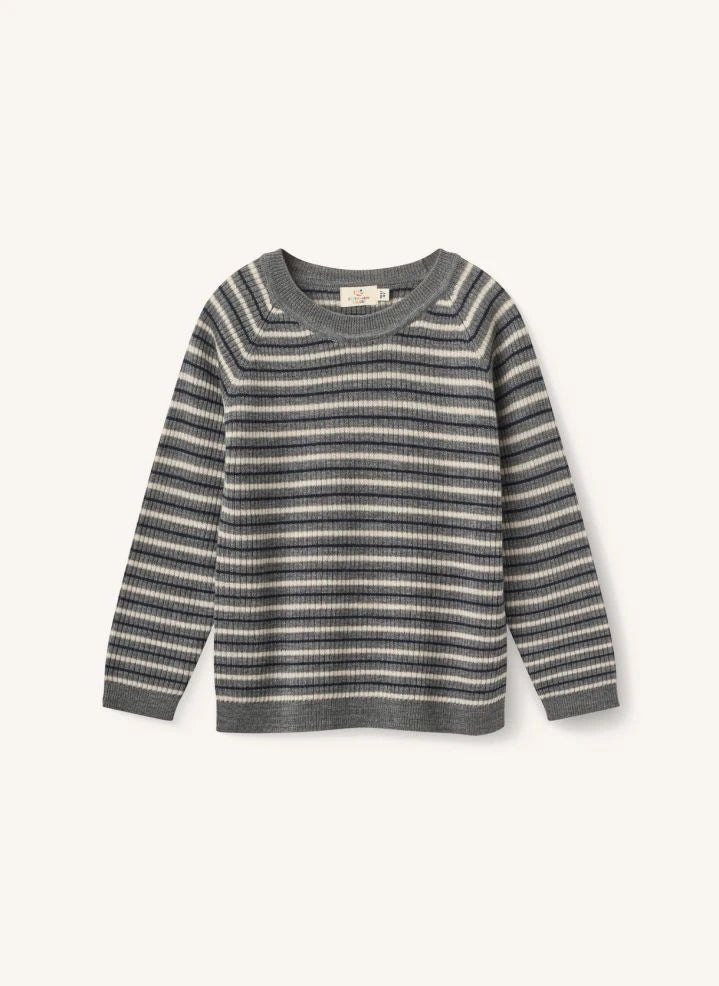 Copenhagen Colors - Classic Striped Merino Wool Sweater | Grey