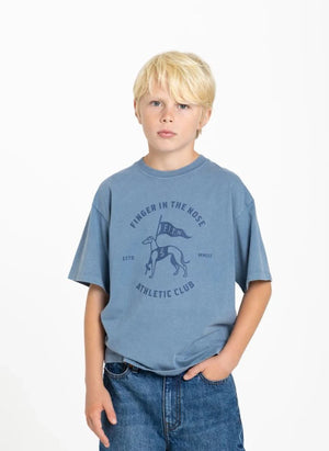 Finger in the nose - King Athletic Club Organic Cotton T-Shirt | Gray Blue