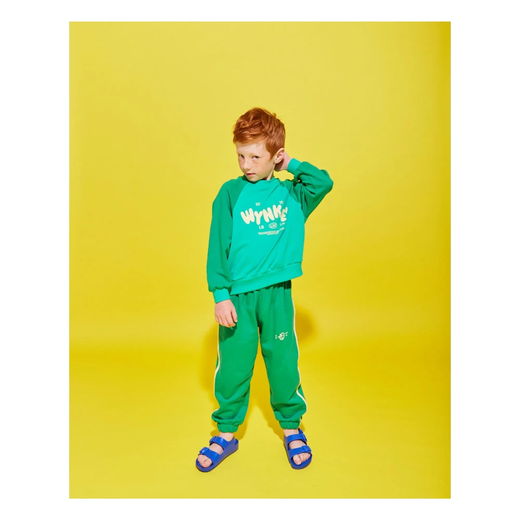 Wynken - Organic Cotton Contrast Jogger | Green