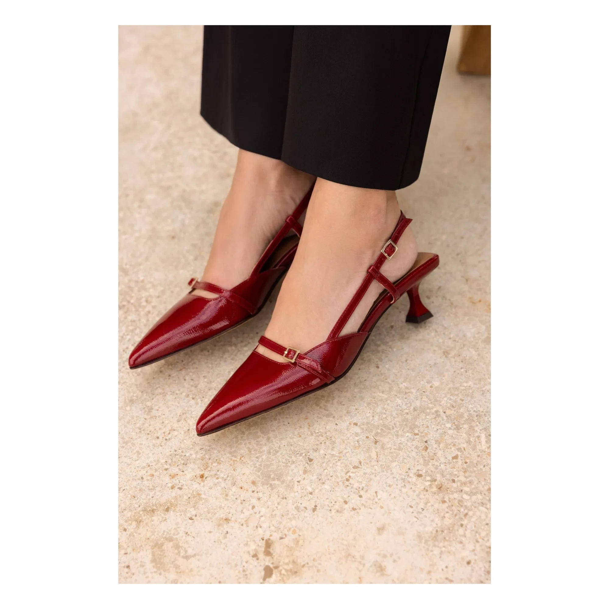 Bobbies - Reem patent leather high heel shoes | Cherry Red