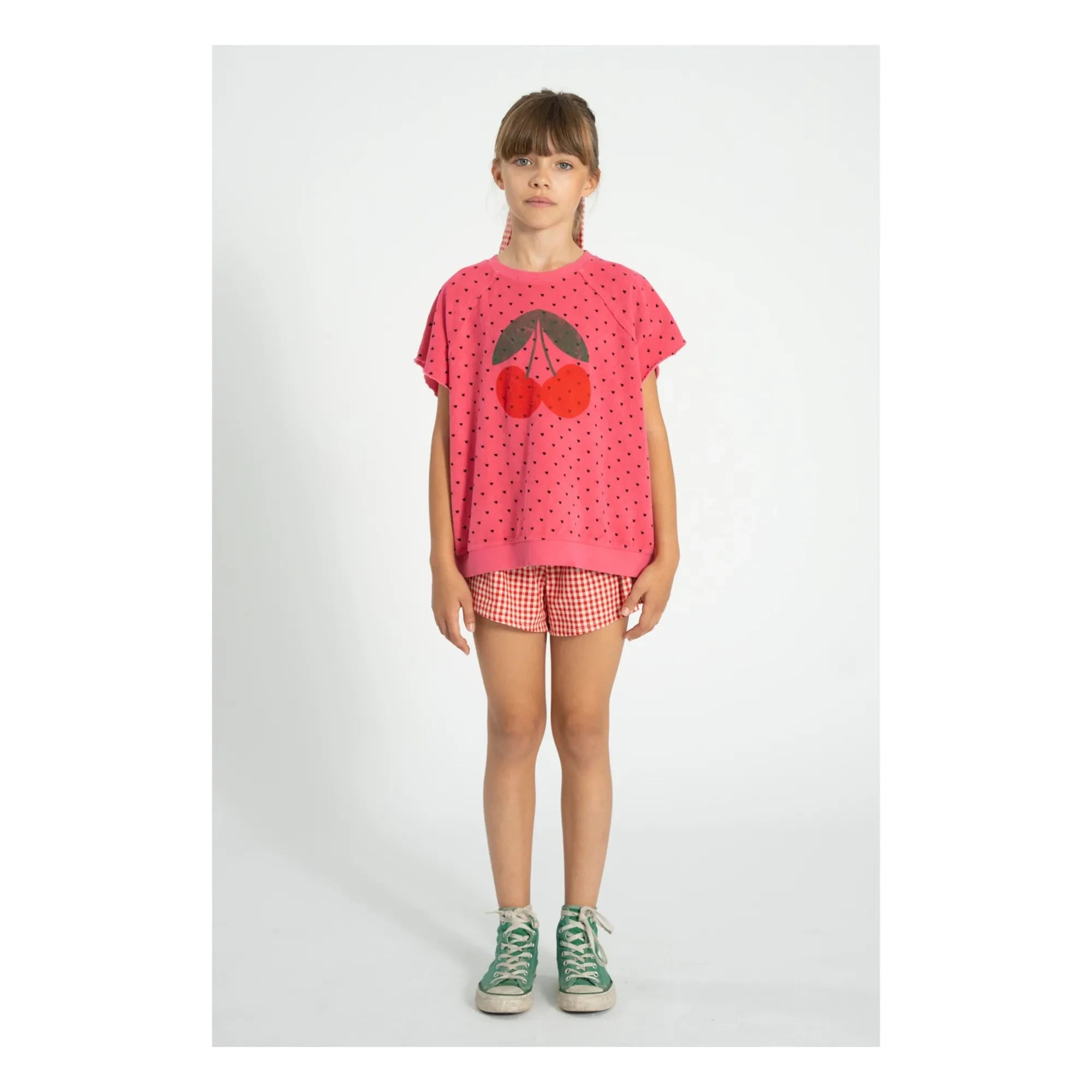 Piupiuchick - Cherry Organic Cotton Sleeveless Sweatshirt | Fuchsia