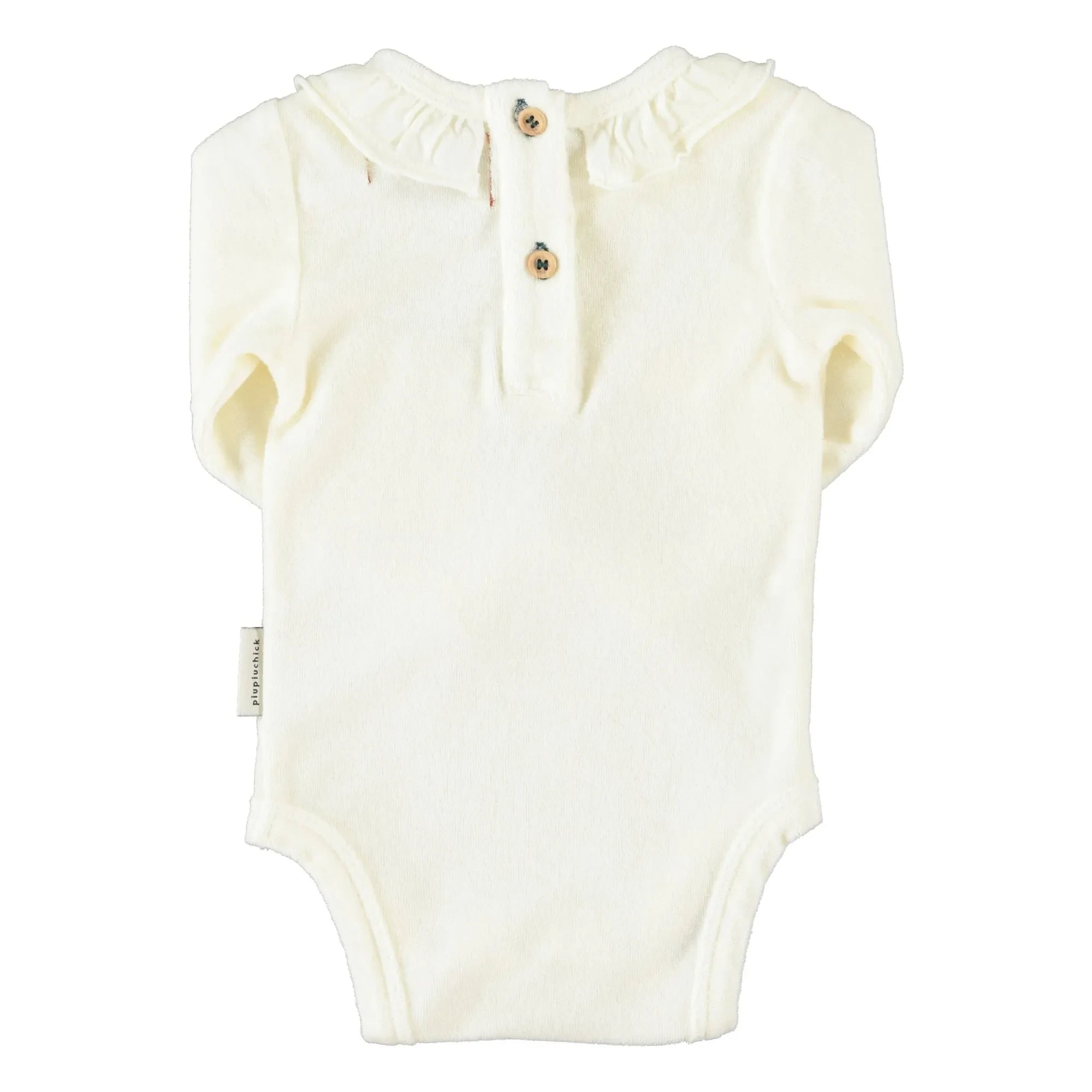 Piupiuchick - Nuages Terry Organic Cotton Bodysuit | Ecru