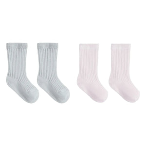 Quincy Mae - Organic Cotton 2-Pair Sock Set | Blue