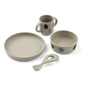 Liewood - Vivi Silicone Tableware Set 4 Pieces | Monster/Sky