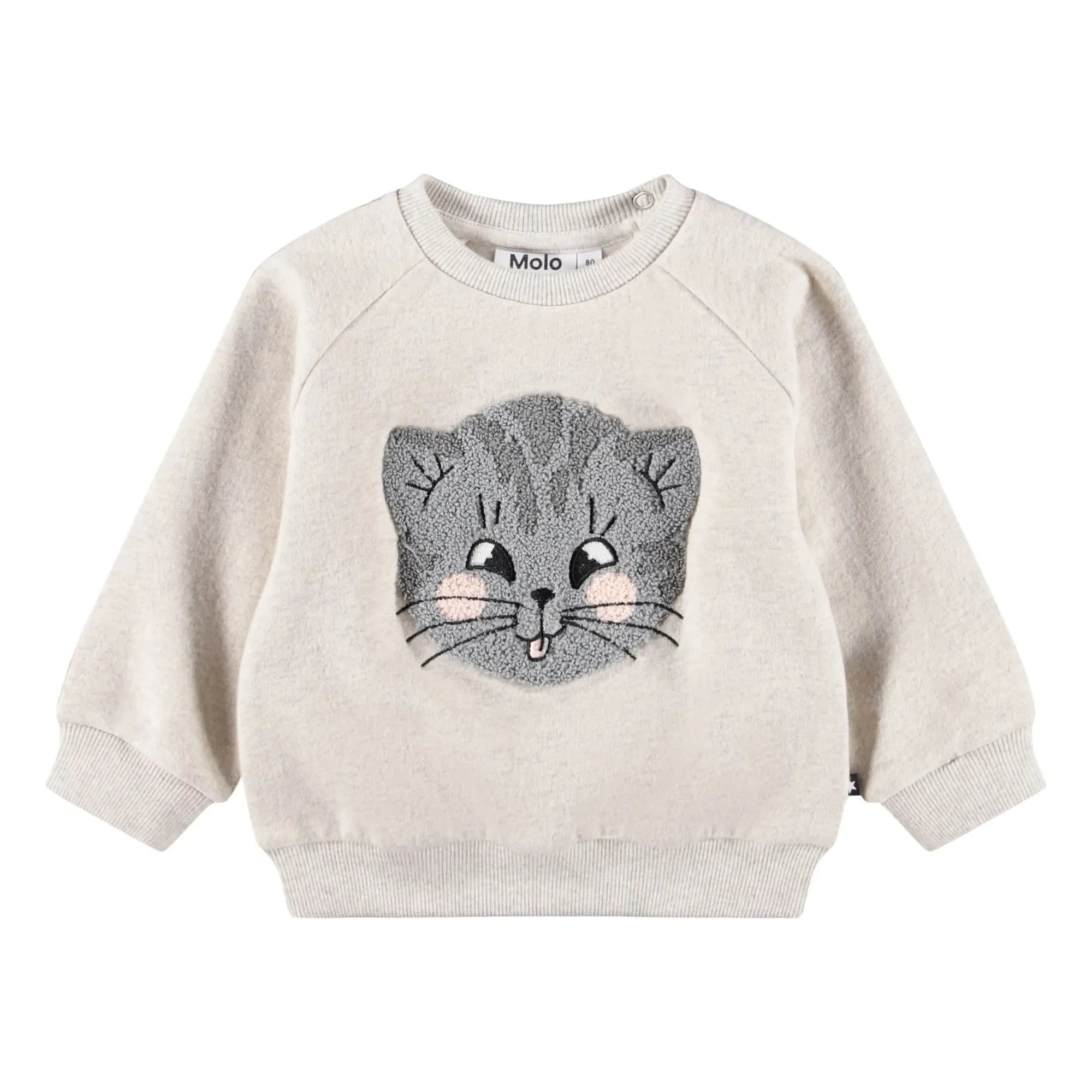 Molo - Disc Cat Organik Pamuk Kazak | Gri melanj