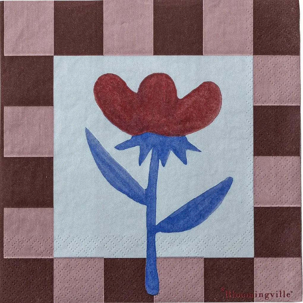 Bloomingville - Vinia Paper Napkins - Set of 20 | Burgundy