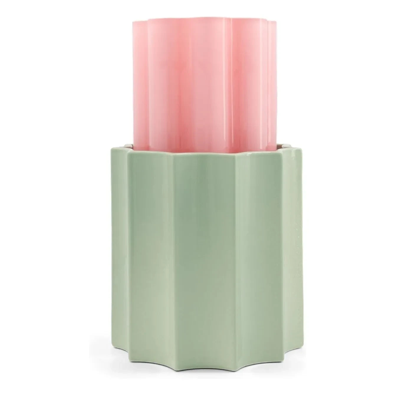The Socialite Family - Cam and ceramic Duetto vase | Almond green