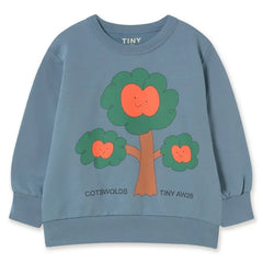 Tinycottons - Organic Cotton Tree Sweatshirt | Grey Blue