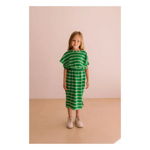 We Are Kids - Green Striped Organic Cotton Terry Dress