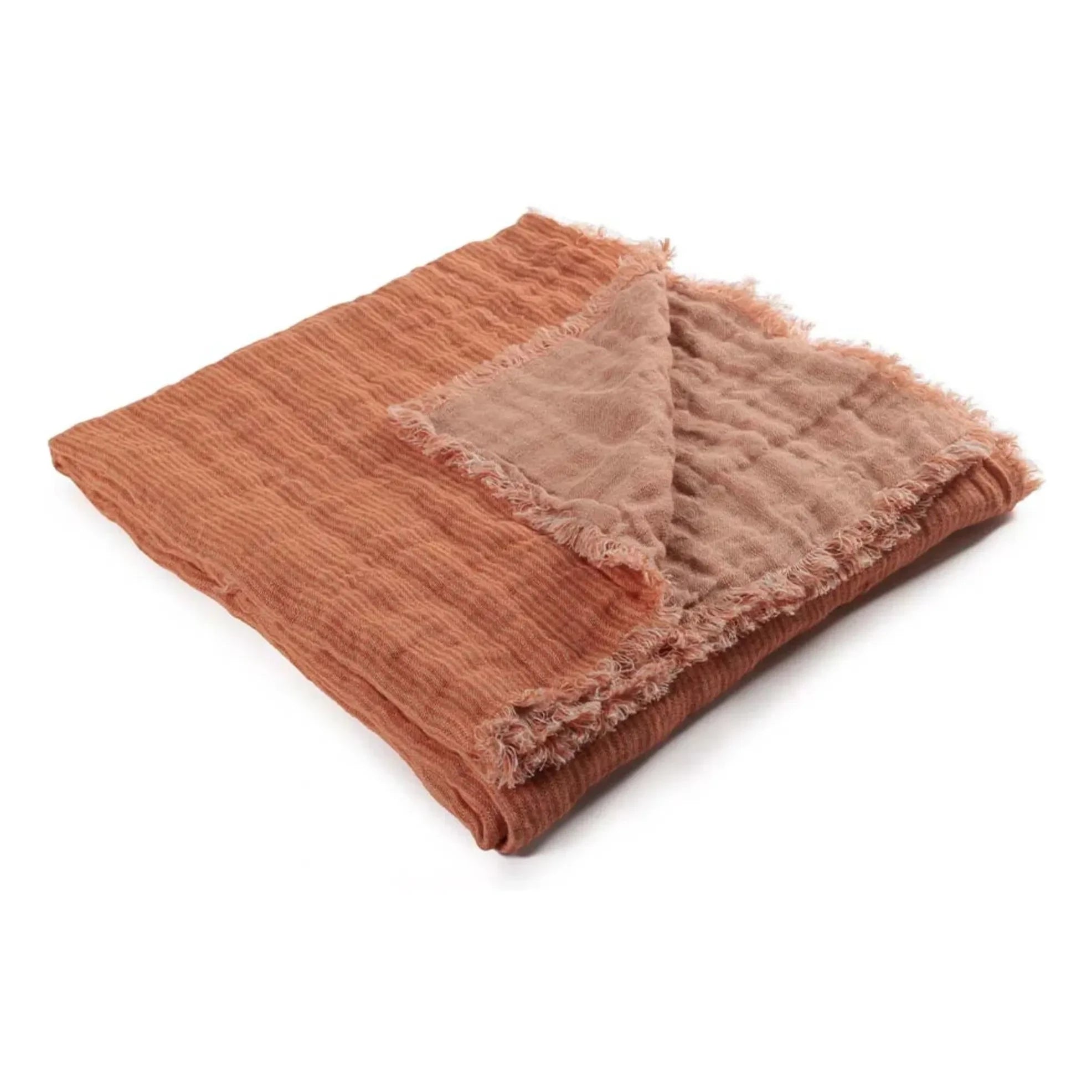 Le Monde Sauvage - Okapi Linen Throw | Terracotta