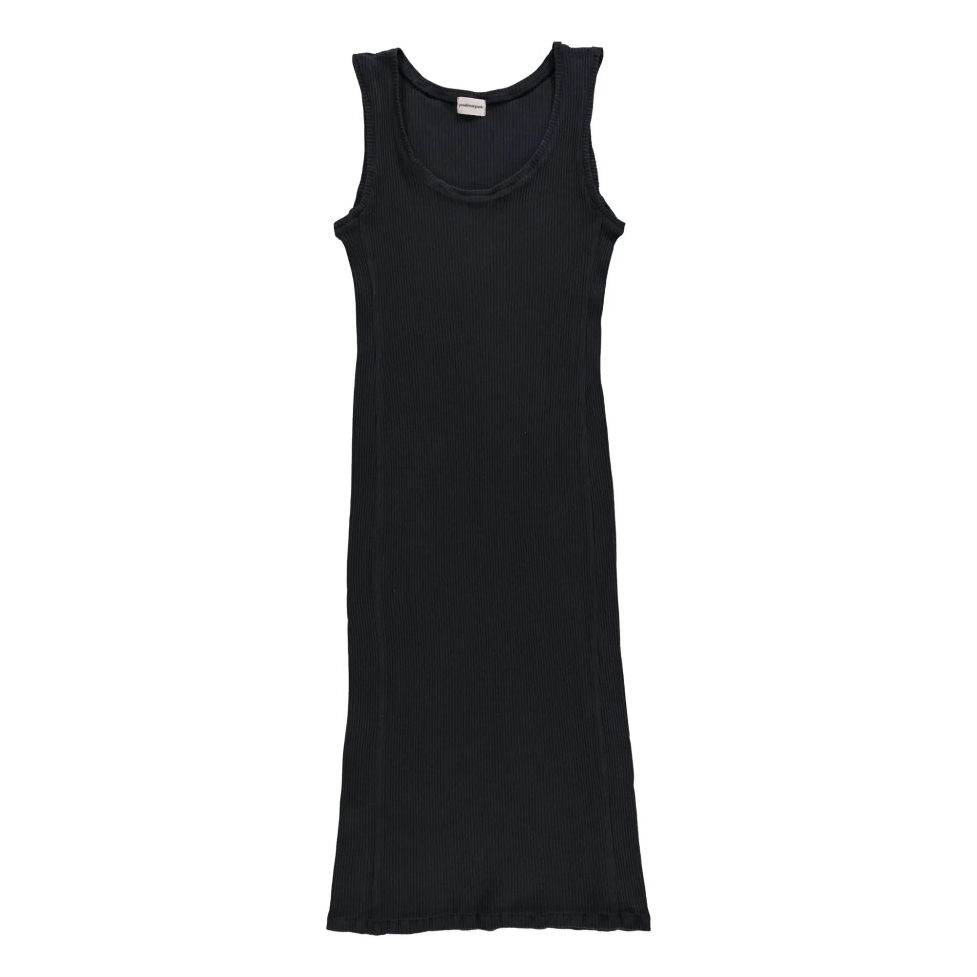 Poudre Organic - Ribbed Bean Dress - Women's Collection | Black