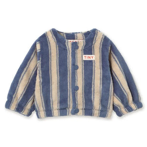 Tinycottons - Striped Fleece Jacket | Petrol Blue
