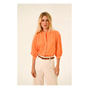 Sacrécoeur - Carla Aurora Poplin Blouse | Orange
