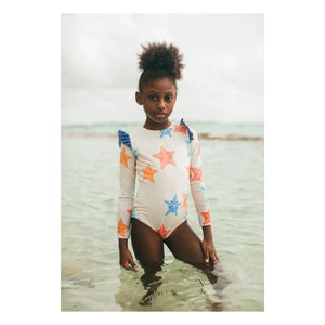 Pepita & Me - Wings Star Long Sleeve Swimsuit | Ecru