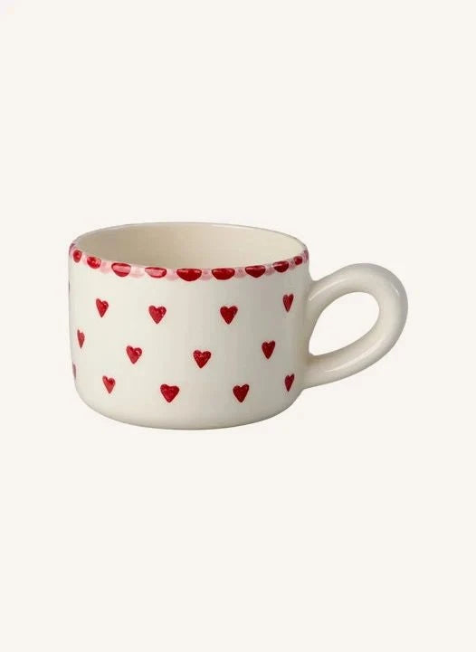 Rice - Heart Shaped Ceramic Mug | Red