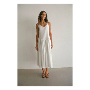 THEAVANT - Grace Cotton & Silk Poplin Dress | White