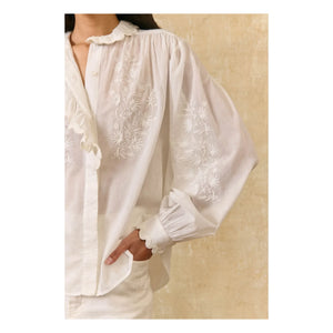 Louise Misha - Cora Organic Cotton Blouse | White