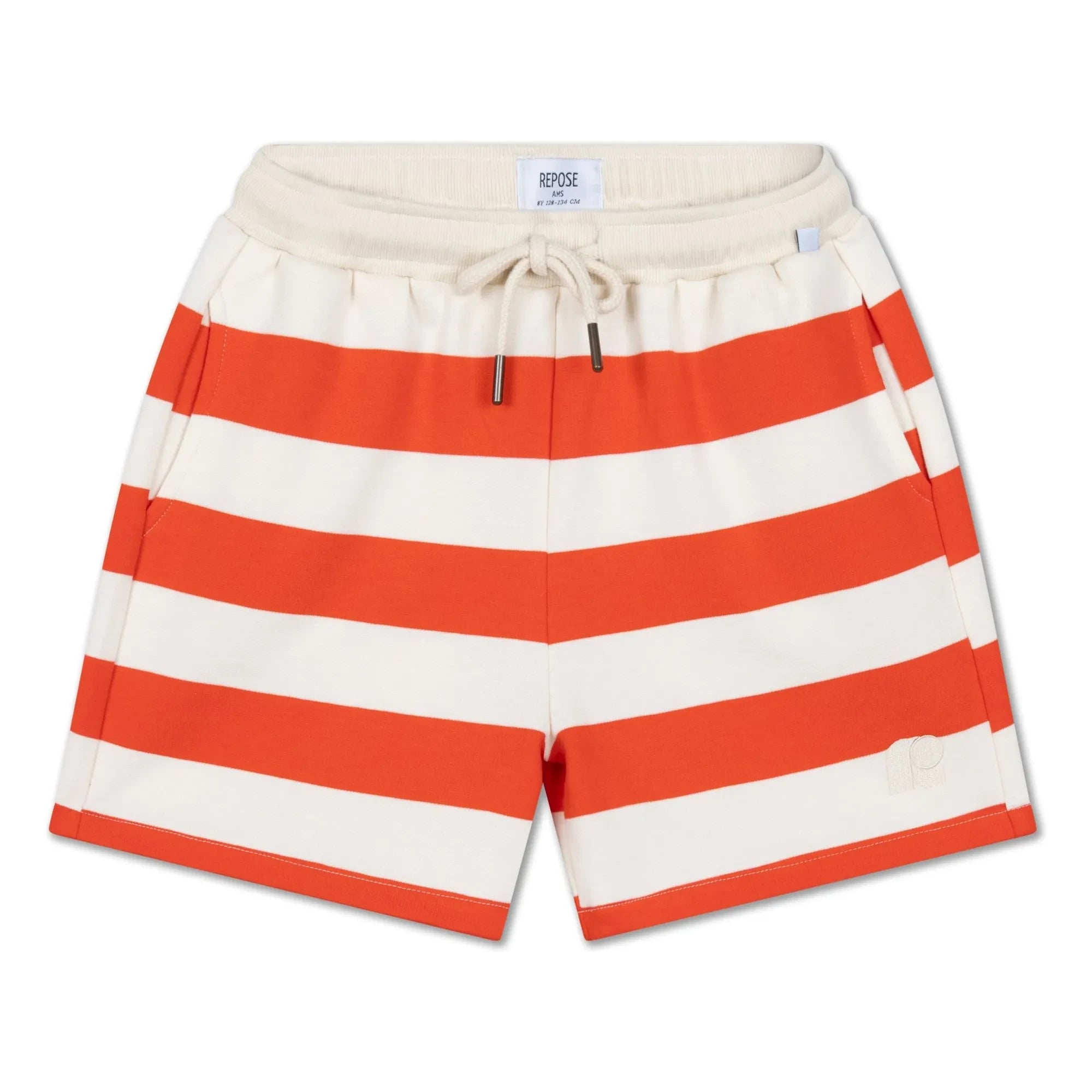 Repose AMS - Organic Cotton Striped Jogger Shorts | Red