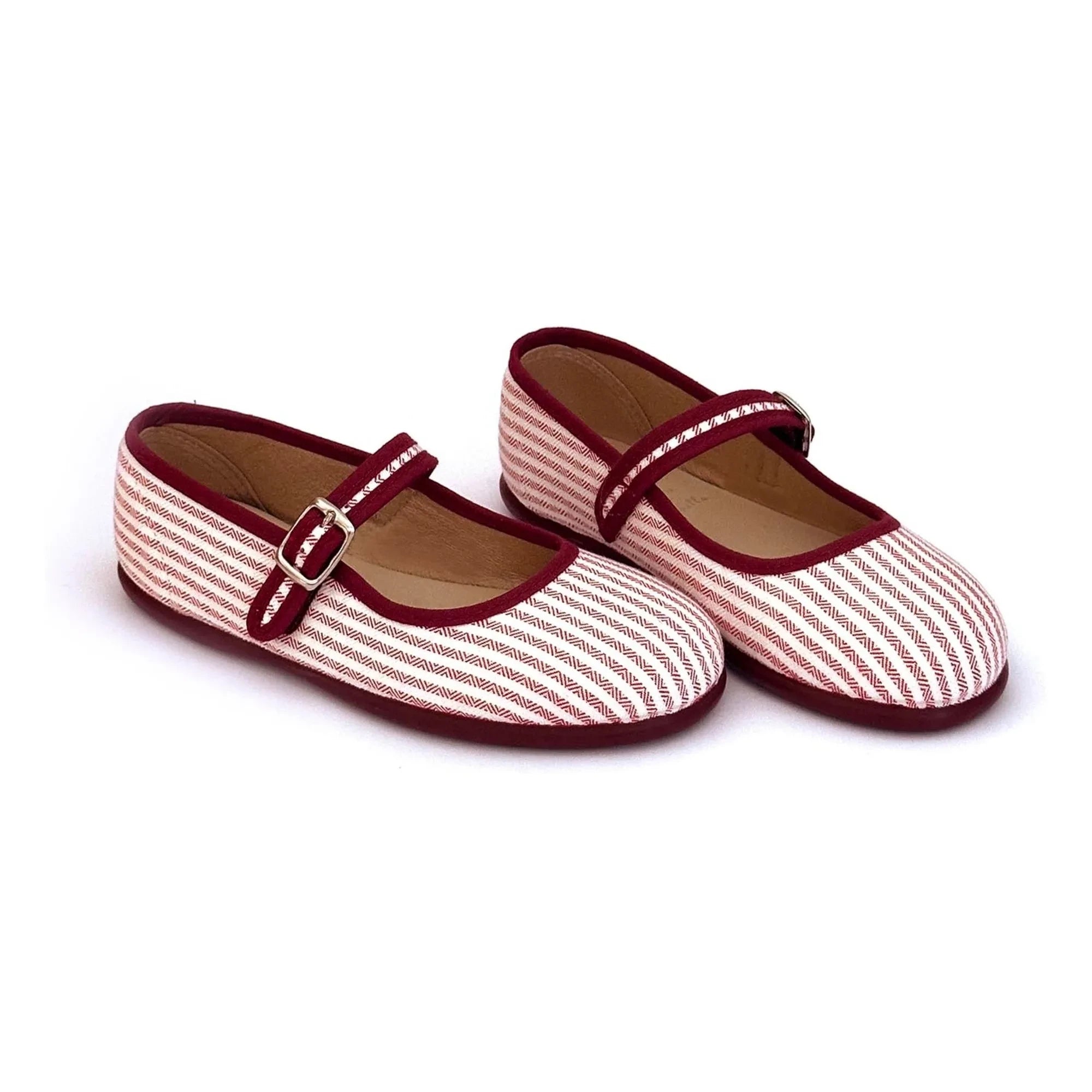 Hermosilla - Ballerinas with Stripes | Burgundy