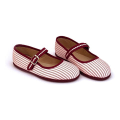 Hermosilla - Ballerinas with Stripes | Burgundy