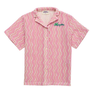 Maison Mangostan - Wavy Knit Shirt | Pink
