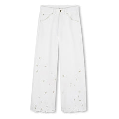 Chloé - Organic cotton embroidered trousers | White