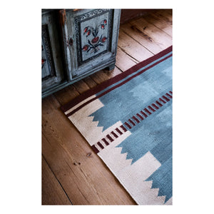 Layered - Röllakan Iris Wool Rug | Petrol Blue