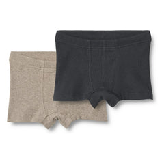 Wheat - 2'li Louis Coton Bio Boxer şort | Siyah