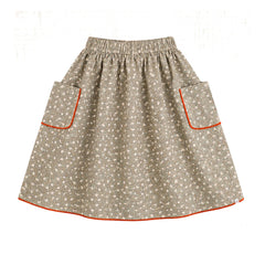 THE LiTTLE POETS - Amália Nature embroidered skirt | Khaki brown